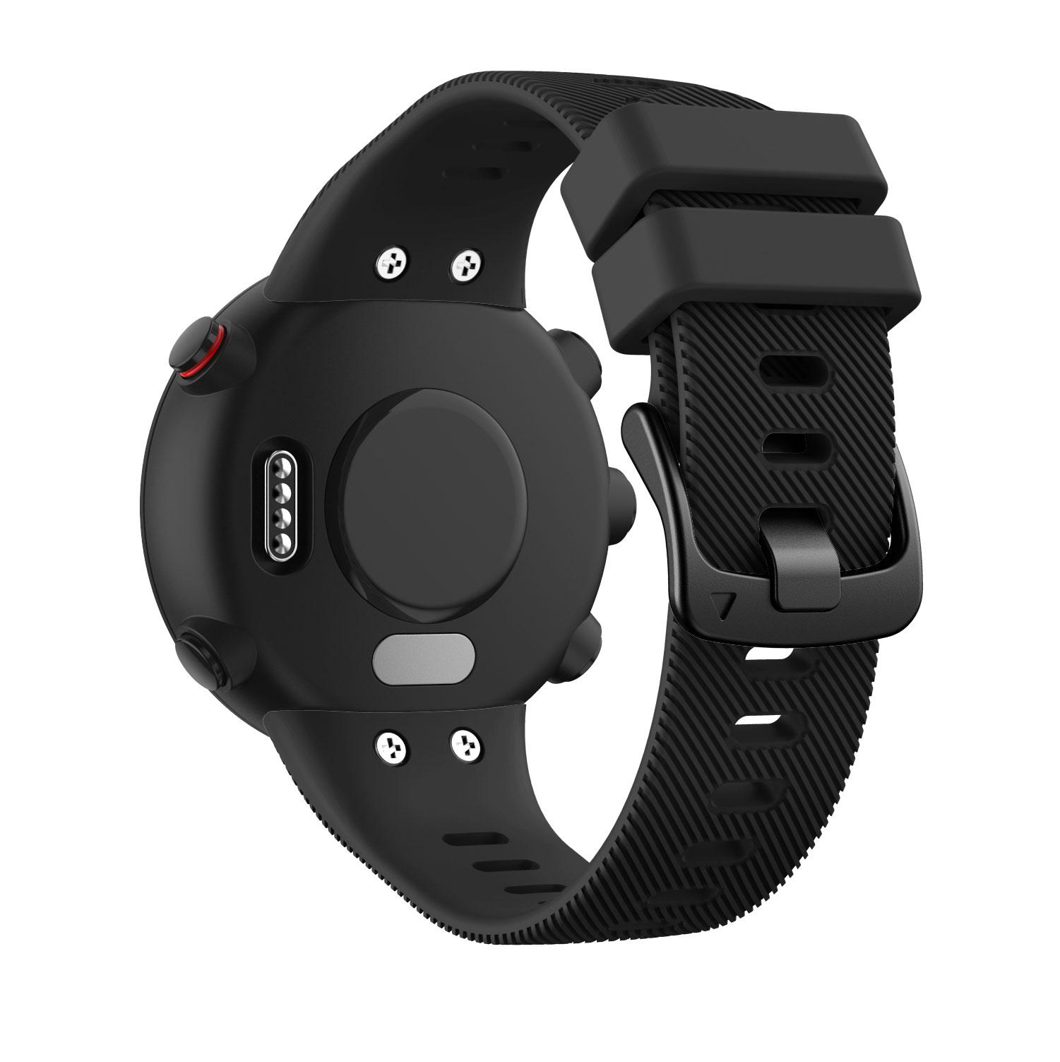 

Silicone Watch Band Strap Black Buckle for Garmin Forerunner 45 Purple
