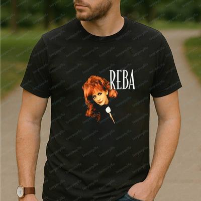 Retro Reba Mcentire Trend Short-Sleeved Men's and Women's Universal Shirt Pattern Large-Sized