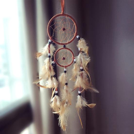 Double Circle Dream Catcher with Feathers Hanging Decoration Bedroom Ornament