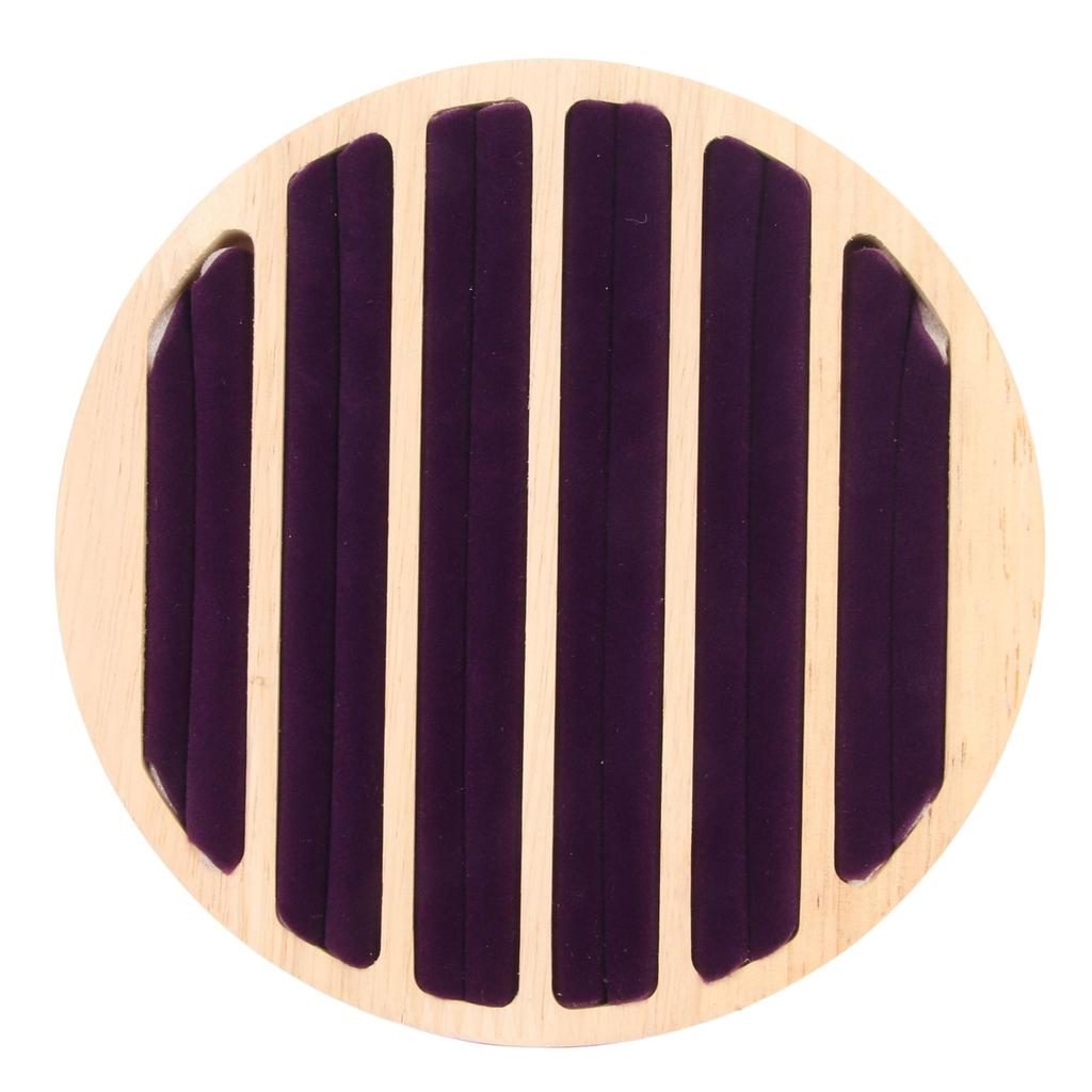 6 Slots Round Ring Earrings Trays Stackable Scratch Resistant Wooden Jewelry Box Ring Holder