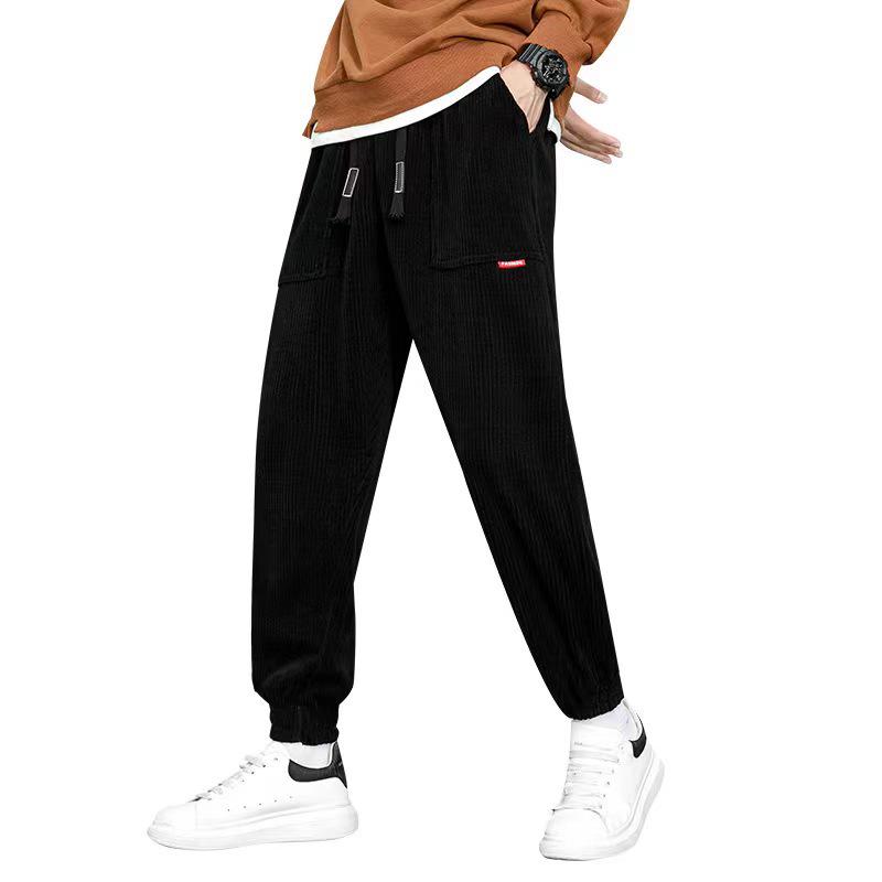 Men's Corduroy Joggers: Trendy, Loose-Fit, Plus-Size, for Spring, Autumn, and Winter