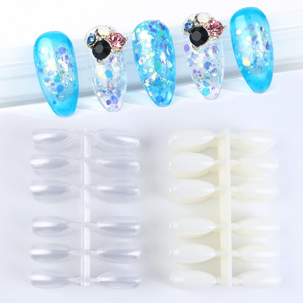 1Set Nail Art Design False Tips Display Stand Clear Practise Nail Tips Holder Strips Acrylic Gel Polish Showing Tools