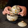 1 Pot, 3 Cups Kitten Portable Travel Tea Set Ru Kiln Handheld Pot Large Capacity Fast Customer Cup Tea Tasting Cup Master's Cup
