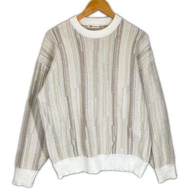 TK TAKEO KIKUCHI Stripe Long Sleeve Knit Beige Mens F Used