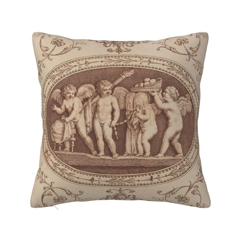 Aesthetic Renaissance Angel Cushion Cover Boucher Rococo Art Soft Nordic Pillow Decor Home