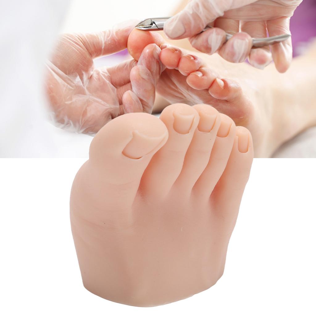 Tattoo Practice Fake Foot Model Medium Skin Color Nail Art Training Display Silicone Half Foot Model Right
