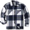 Men's Button Down Double Pocket Warm Plaid Colorblock Casual Comfortable Shirt Jacket