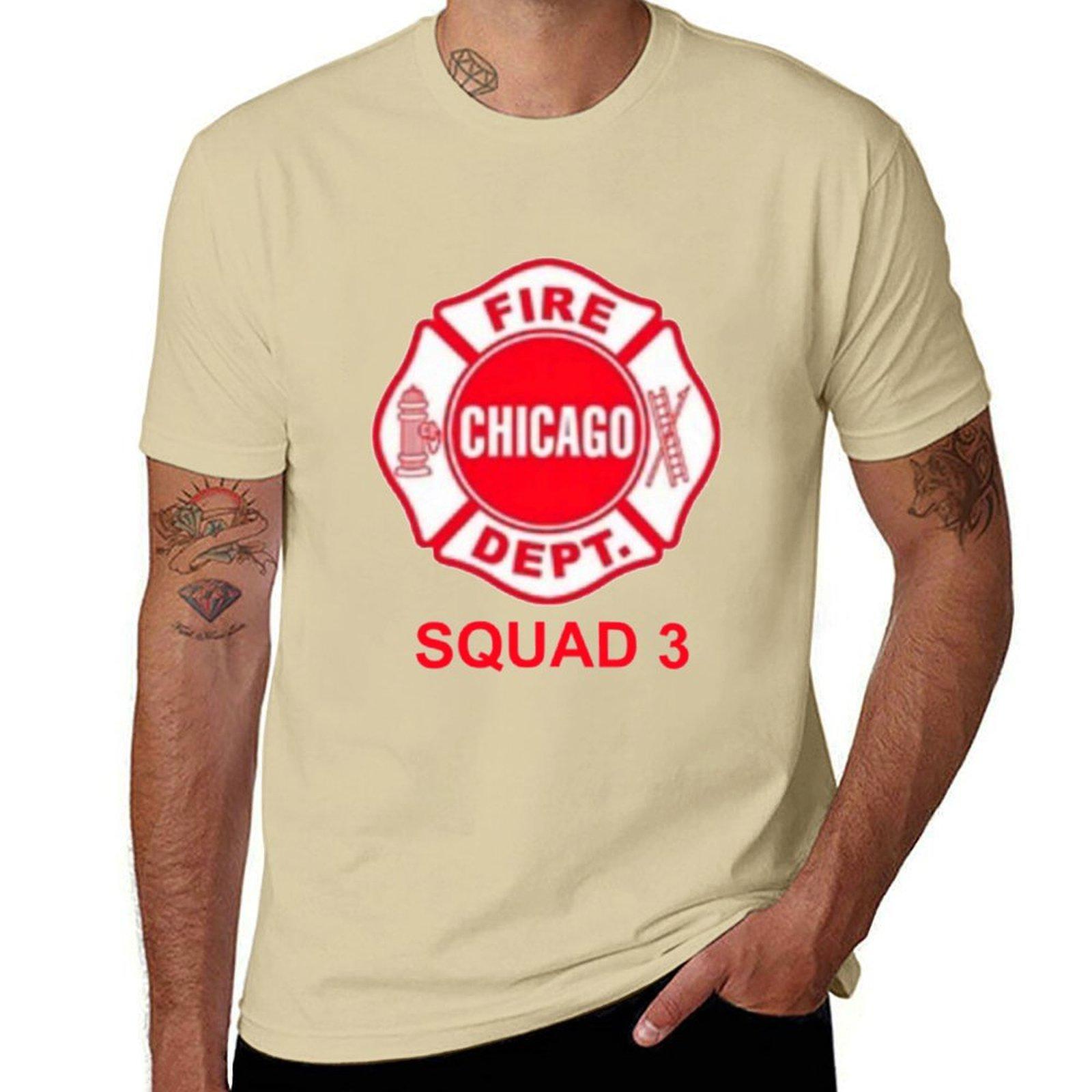 

Chicago Fire Squad 3 E T-Shirt heavyweights Aesthetic clothing mens clothes L
