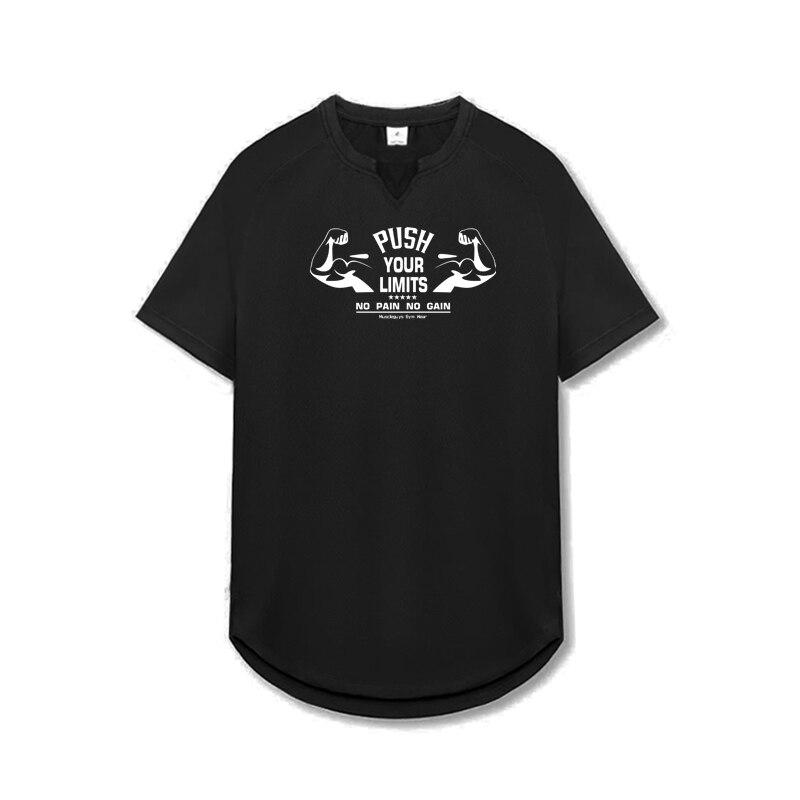 Muscleguys мужские спортивные дышащие свободные эластичные повседневные топы с короткими рукавами для бега для фитнеса M чёрный