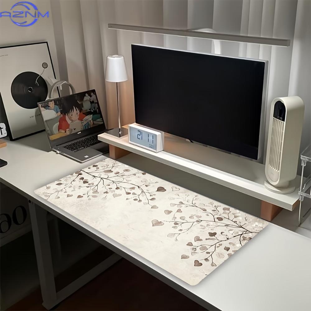 Estética Floral de Rama Vintage Alfombrilla Grande para Escritorio Base de Goma Antideslizante Alfombrilla para Teclado y Ratón Para PC Portátil Oficina ESport Trabajo Diario