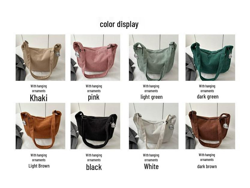 Corduroy Korean-Chic Literary Crossbody Bag for Women