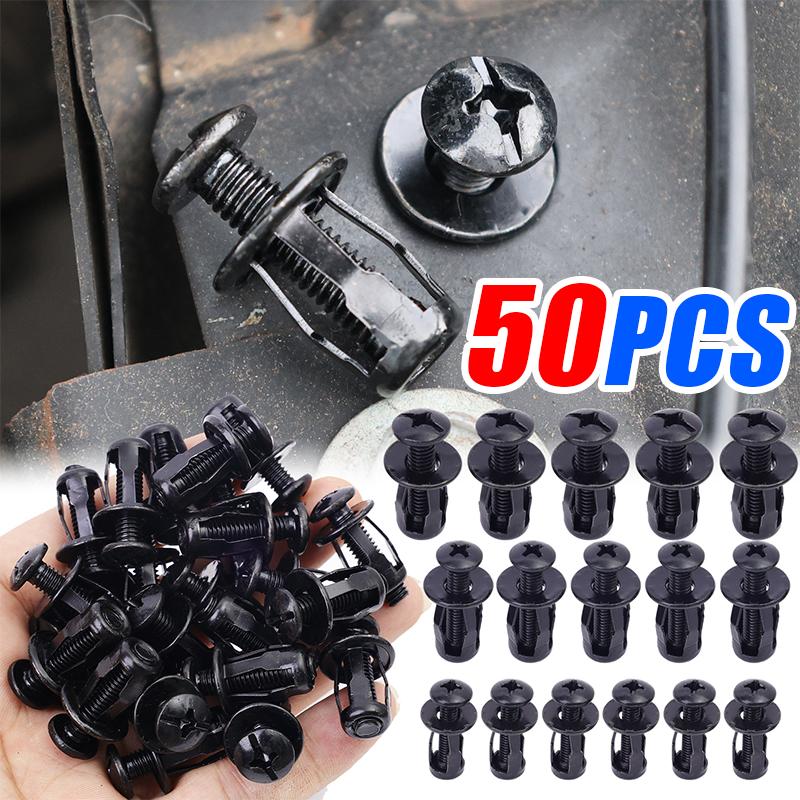 Car License Plate Screws Mounting Kit M4 M5 M6 Universal Auto Fastener Expansion Nuts Carbon Steel Black Bolts for Bumper Frame
