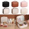 Square Detachable Makeup Bag PU Leather Waterproof Makeup Bag Storage Bag Zipper Compartmentalized Storage Cosmetic Bag