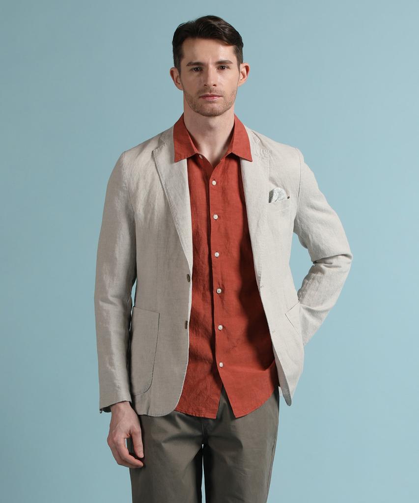 Panicale Grey Washed Cotton Linen Jacket