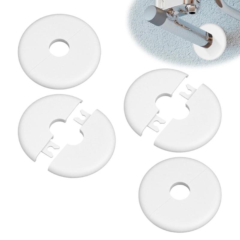 Attaches Wall Defense Caps Set Of 4 No Tool Required ABS Plastic Pipe Cover Plates with Strong Adhesive for Home Use