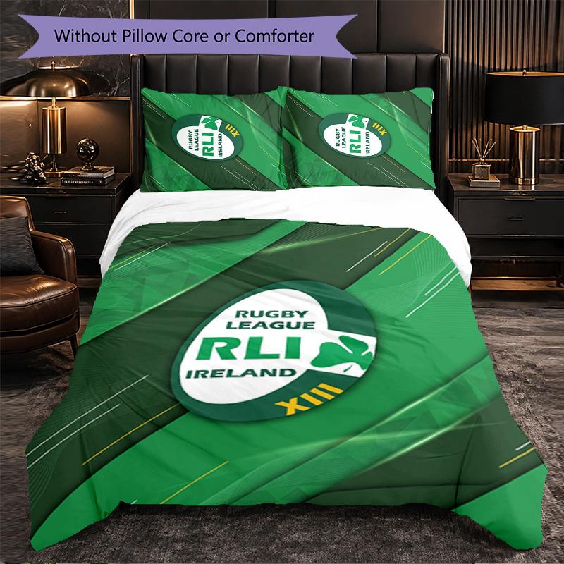 Ireland Rugby Pattern Microfiber 3Pcs Bedding Set Decor Duvet Cover Set For Bedroom Home Use