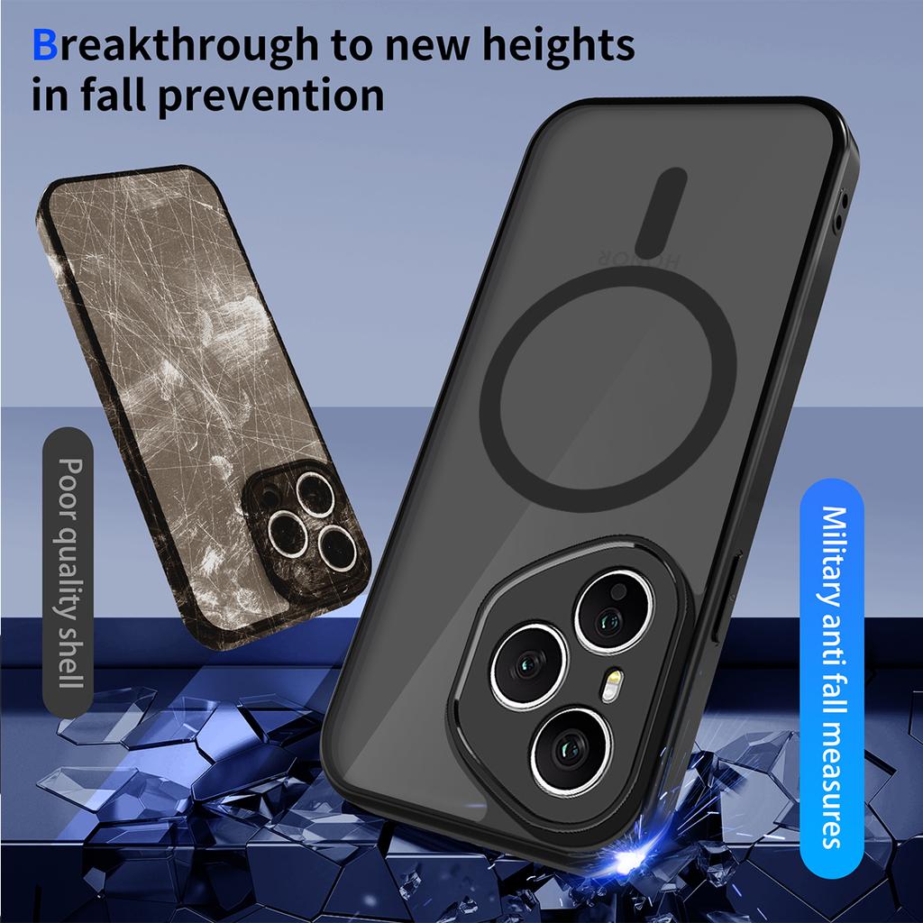 Case For Honor 400 Pro Armor Matte Frosted Clear Magnetic Wireless Charge Cover For Honor 400 Lite X9C X6C X60 Pro 5G Funda