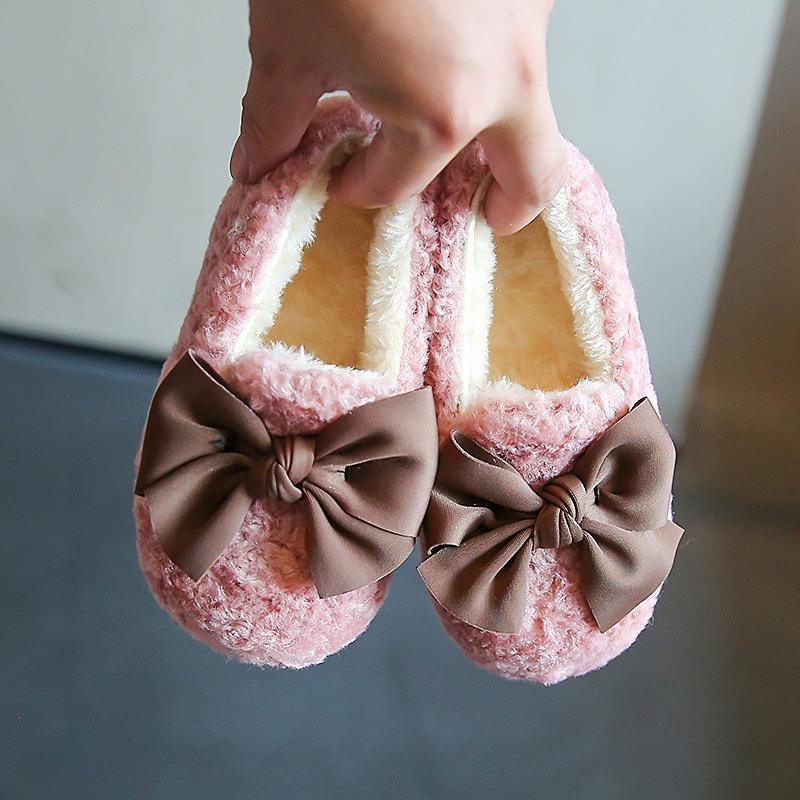 

Детская хлопковая обувь, осенне-зимняя шерстяная обувь для девочек, домашняя обувь CuHK, корейская версия теплой одежды, обувь принцессы Дуду