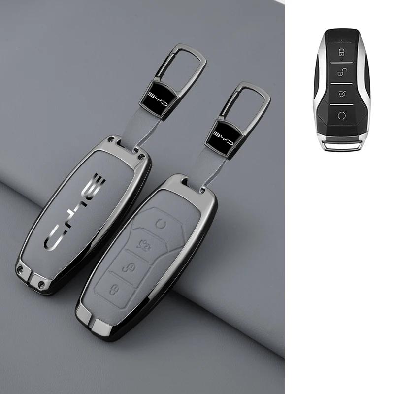 Alloy Car Remote Key Case Cover Shell For BYD Atto 3 Han EV Dolphin Lied Tang Dm Qin PLUS Song Pro MAX Yuan  Protector Keychain