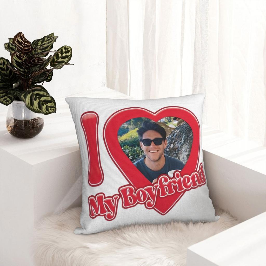 I Love My Boyfriend Niall Horan Pillowcase Printed Polyester Cushion Cover Decorative Throw Pillow Case Cover Home Square