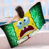 Anime S-Spongebobes Cute Microfiber Printed Beach Towel Mountain Climbing Yoga Beach Swimming Running Absorbent Soft Towel