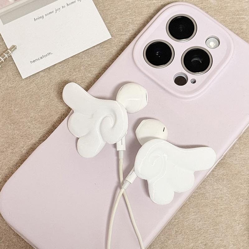 Creative Earphone Decorative Accessories Angel Wings 3D Printed Wired Earphone Decorative Wings Kawaii Diy Earbud Accessories