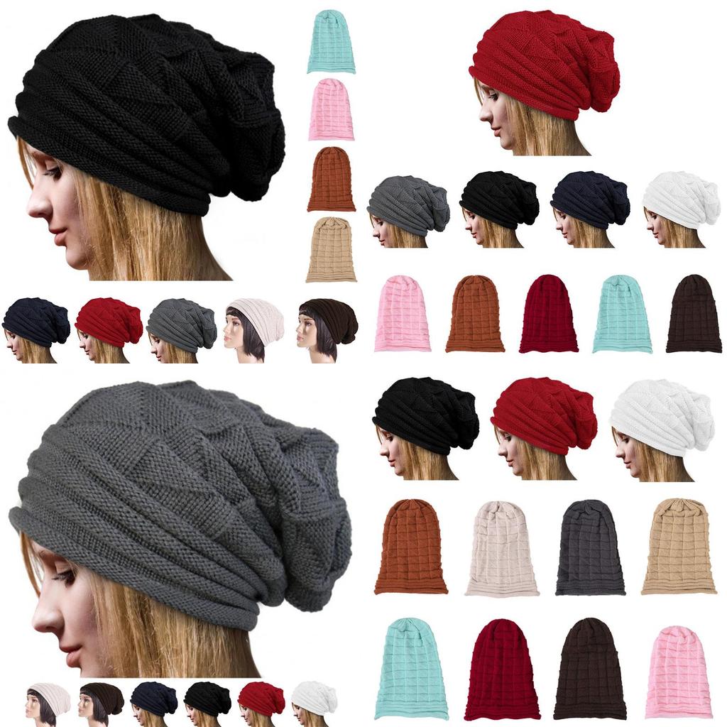 Stylish Oversized Slouch Beanie Cap For Women And Men In Warm Knitted Fabric