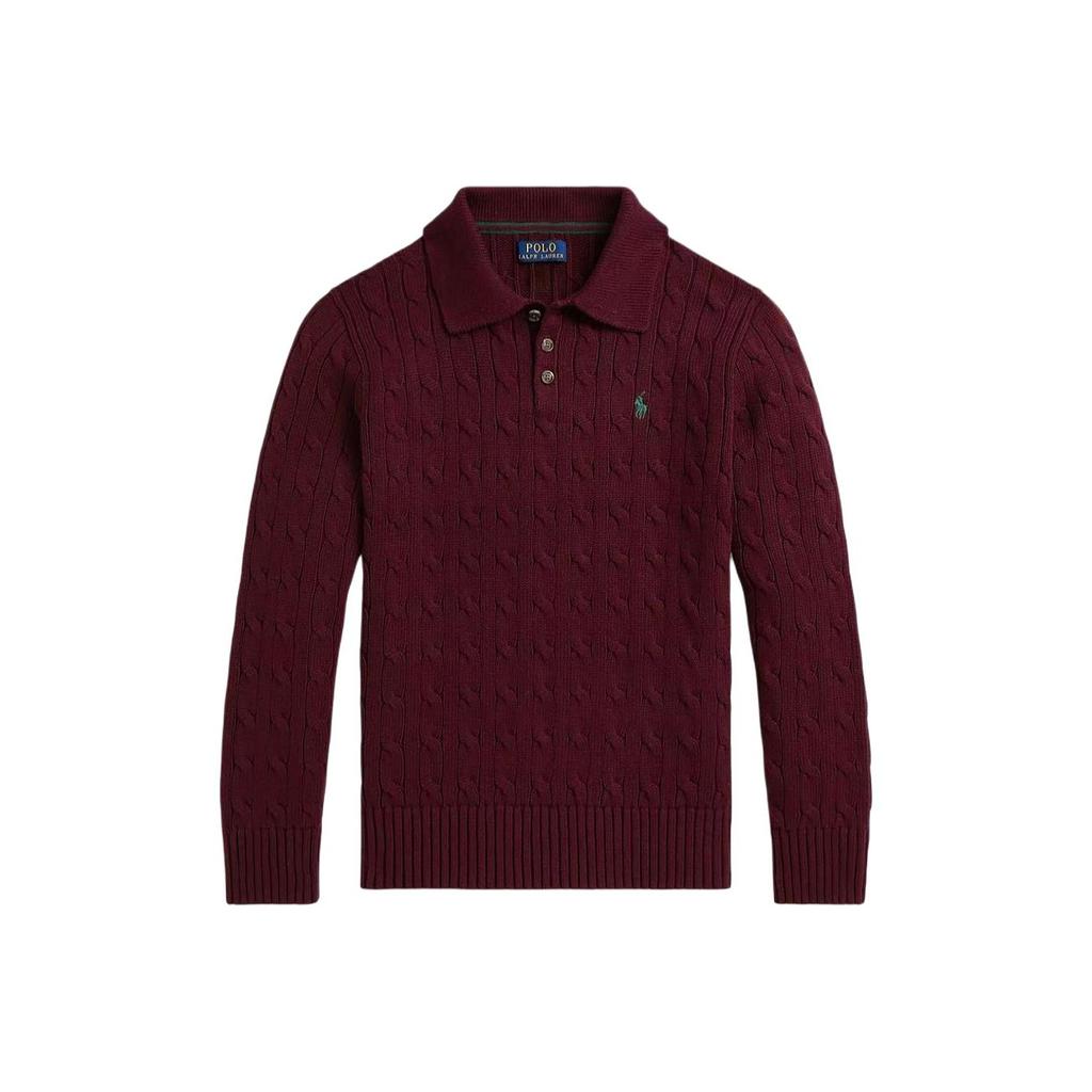 Polo Ralph Lauren Sweater FW25 Pony Logo Embroidered Polo Collar Long Sleeve Kids Kids Sweater 323982139-002
