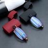 Folding Reading Glasses with Case Portable Telescopic Rotation Presbyopia Eyeglasses for Men Women Diopter Prescription