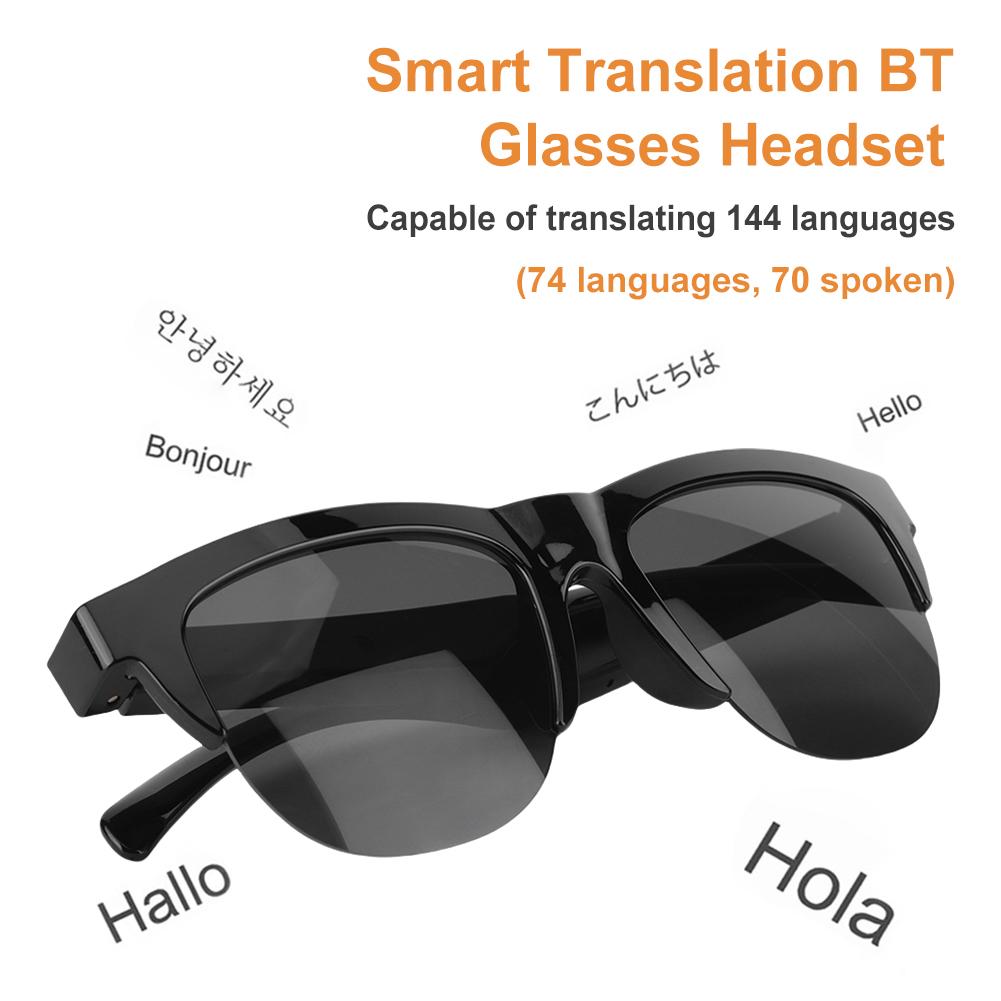 Smart Glasses 144 Languages Smart Glasses Translator Voice Assistant Wireless Translation Earbuds Translator Glasses & Headset