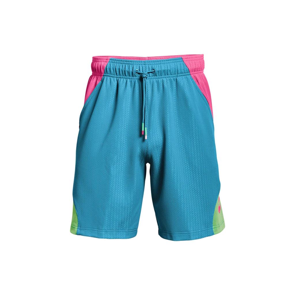 Under Armour Color Block Drawstring Straight Leg Casual Shorts Men Shorts Blue 1361973-417