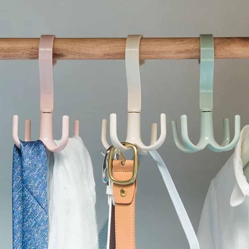 JJYY 1Pcs Home Multifunctional Rotating Shoe Rack Balcony Drying Rack Tie Belt Bag Hook Outdoor Shoe Hat Drying Rack Hook