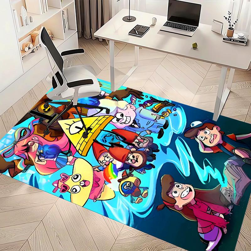 Gravity Falls Printed Absorbent Washable Carpet, Non-Slip Bathroom Mats, Kitchen Rugs, Yoga Mat,Living Room Entrance, Camping Picnic Rugs