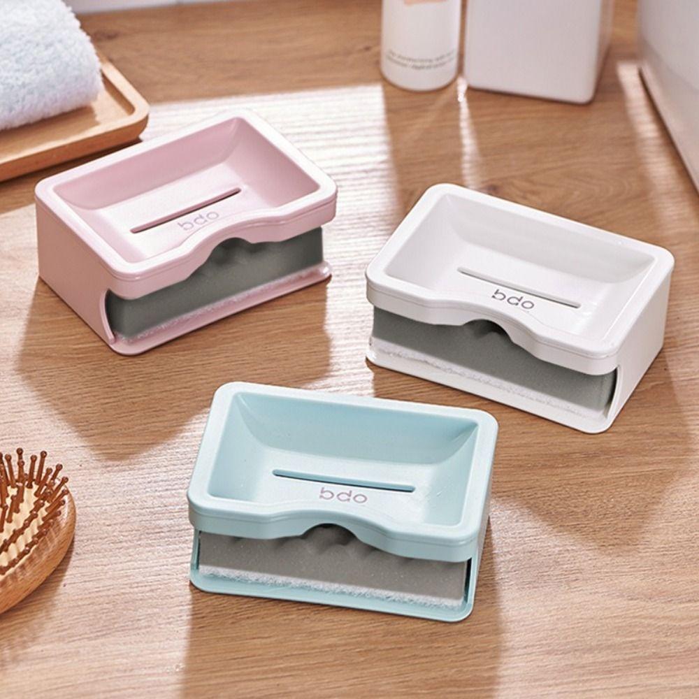 Plastic Bathroom Soap Box Plain-colored Double-layer Soap Rack Modern Draining Soap Dish Kitchen