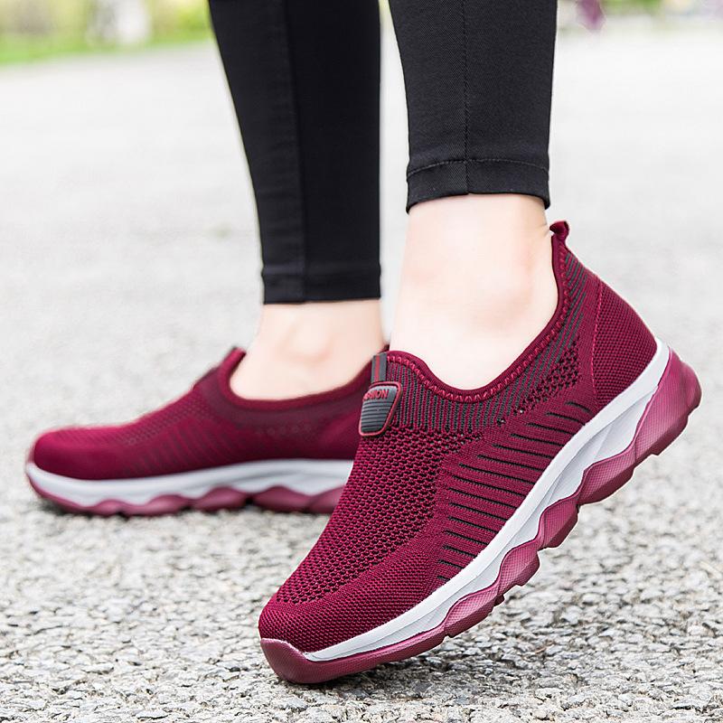 

Модные профессиональные пожилые здоровые туфли для ходьбы противоскользящие мужские мокасины устойчивые мягкие носки уличные туфли на плоской подошве прочные кроссовки для мужчин 36 красный