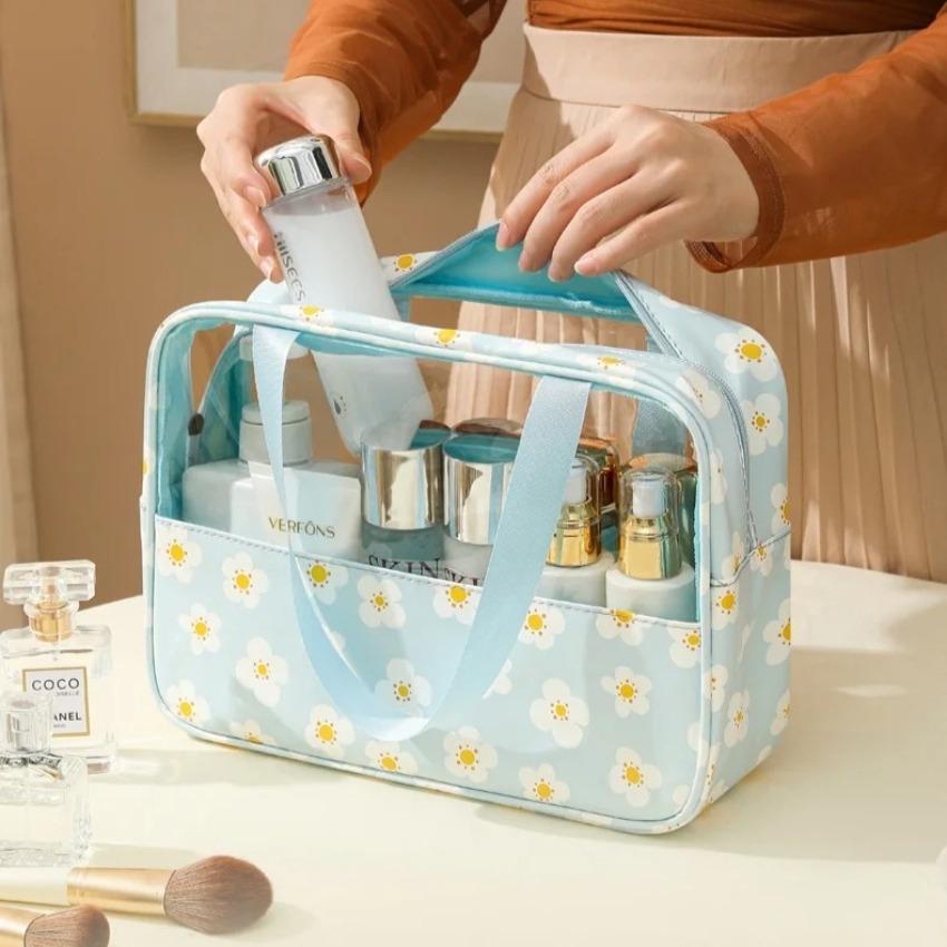 Women's Makeup Bag  3pcs Set Macaron Printed Wash Bag Travel Essential Portable Storage Bags Waterproof Cosmetic Bag Bath Bags