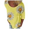 Women Casual Plus Size  Printed Loose Sunflower Tunic Shirt Blouse Tops