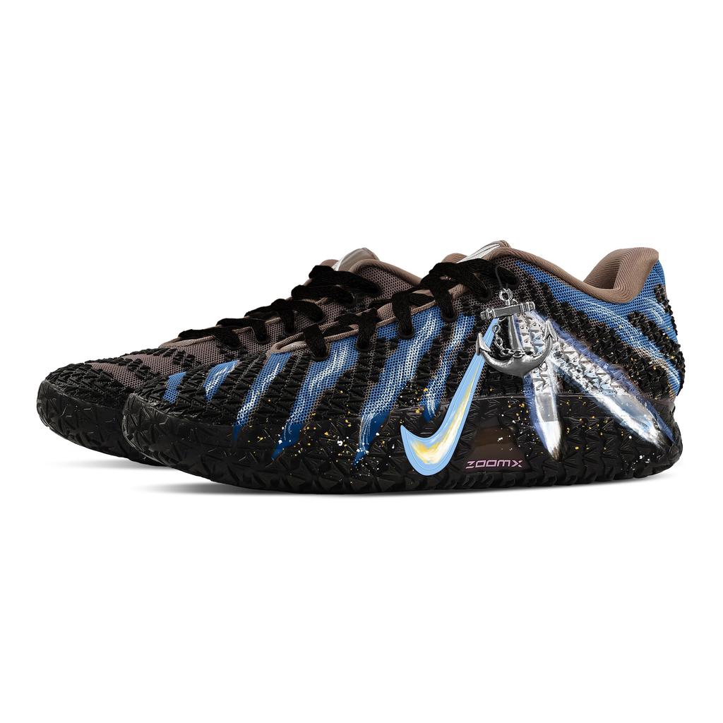 Nike Zapatillas de Baloncesto Ja Morant 3 Deep Sea Whale Fall Resistentes a la Abrasión de Caña Baja para Hombre Negro Azul HF2794-200(Equipo773-)