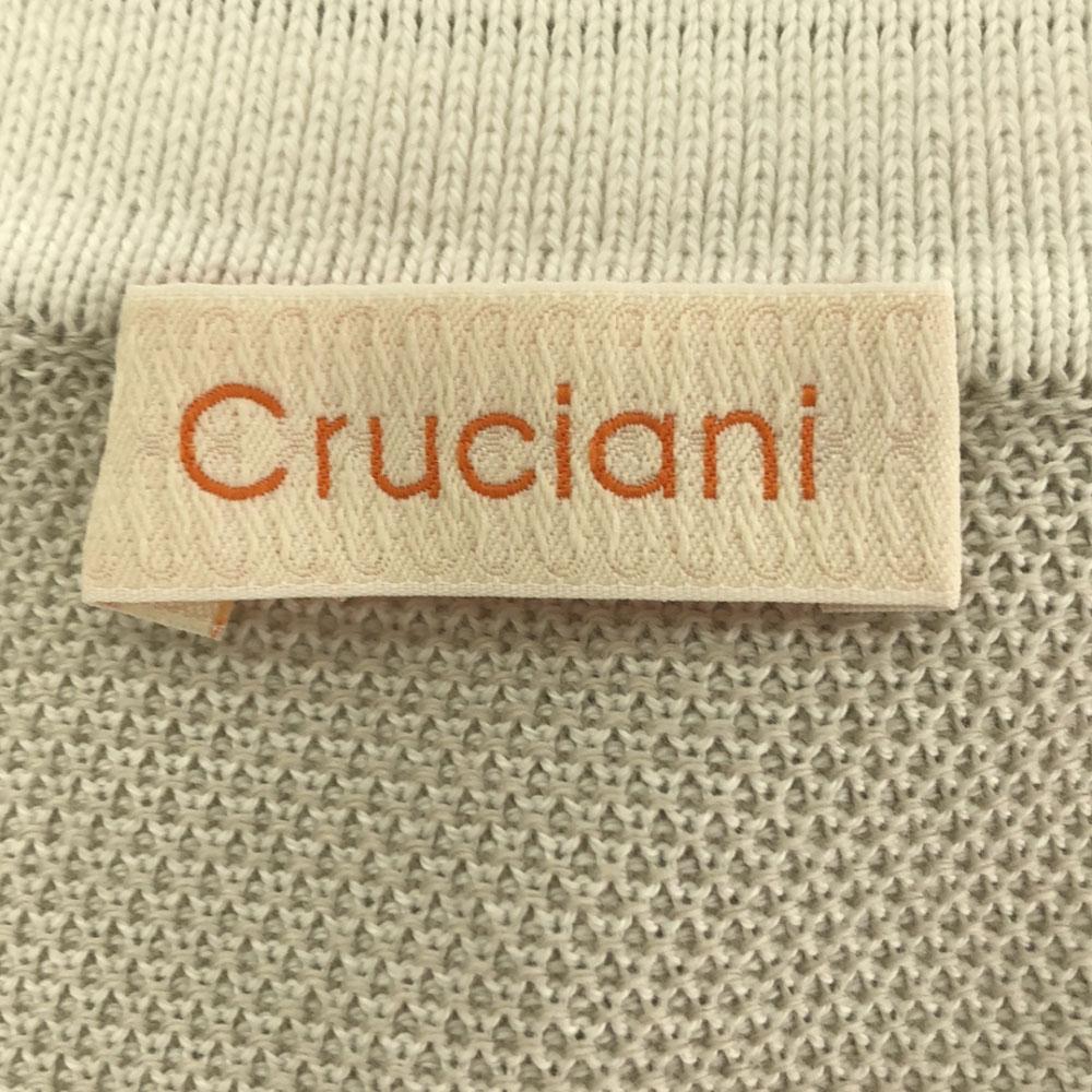 CRUCIANI made in Italy cotton Knit vest 48 Light gray x white Men's Used
