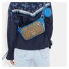 Coach Elias 23 Letter Logo Logo Zipper Closure Classic Presbyopia Cowhide Crossbody Waist Bag Medium Men's Blue and Brown