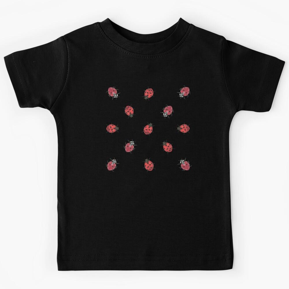 Little Ladybugs - Cute Cottagecore Woodland Bugs Pattern Kids T-Shirt 110