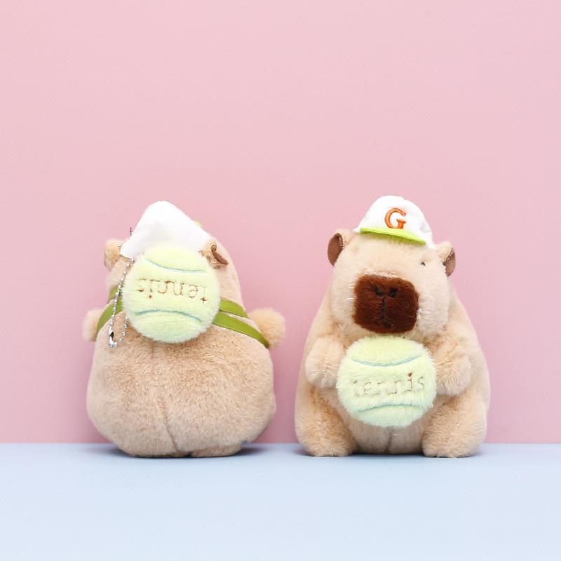Plush Toy Capybara Keychain Cartoon Stuffed Doll Decoration Pendant Gift Cute