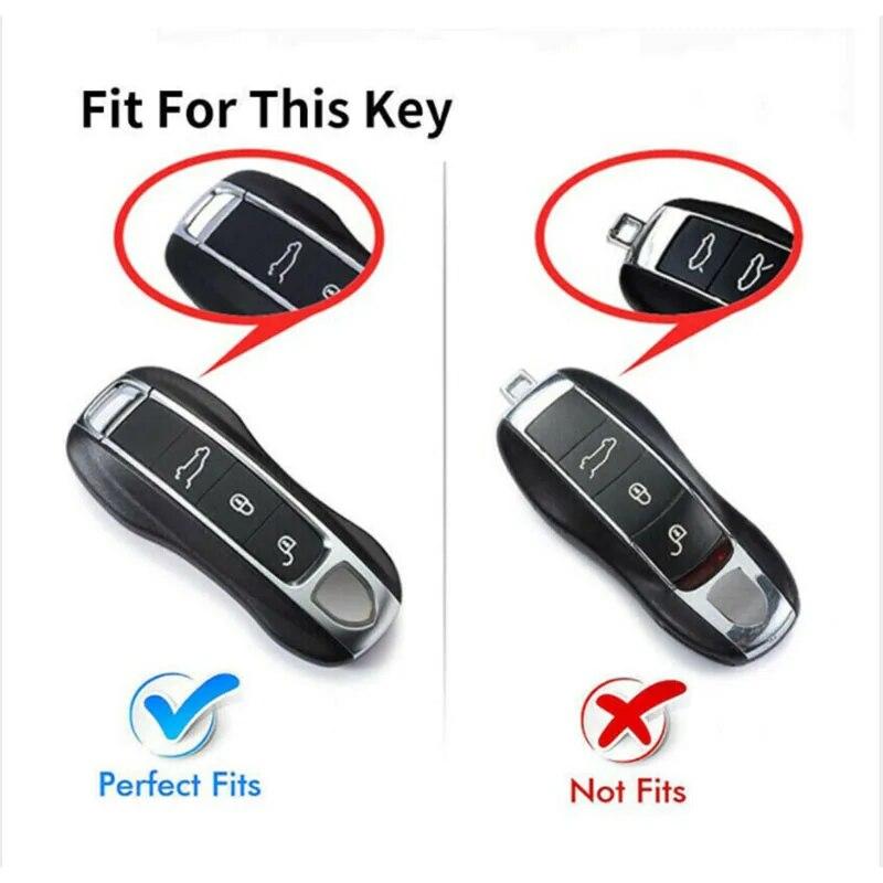 Liga de zinco carro remoto chave caso capa escudo fob para porsche panamera cayenne 971 911 9ya macan boxster chaveiro acessórios do carro