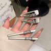 Silver Rhinestone Letter Duckbill Hair Clip for Women