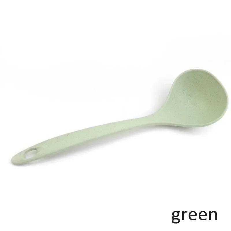 Tableware Wheat Straw Rice Ladle 1Pcs 4 Colors Long Handle Soup Spoon Meal Dinner Scoops Kitchen Supplies Cooking Tool