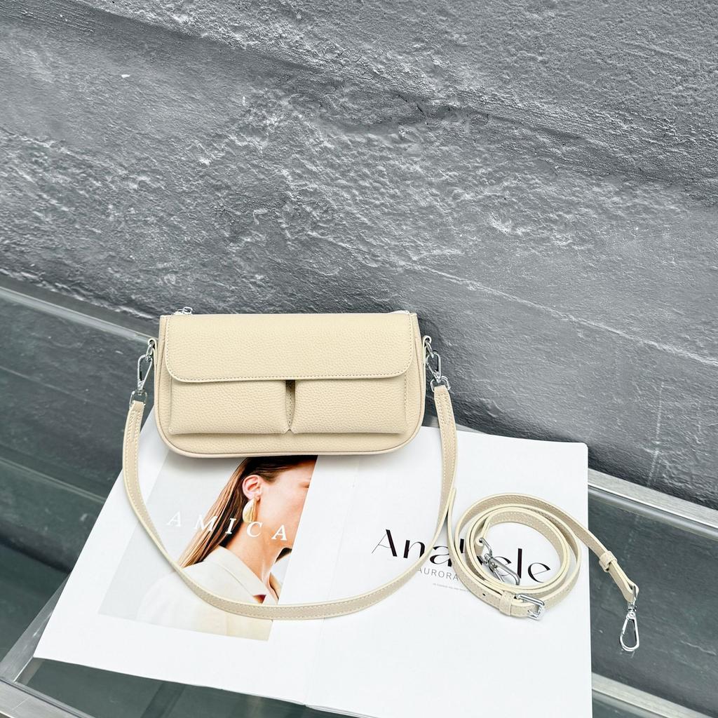 Cowhide New Casual Women's Shoulder Crossbody Small Bag Commuting Small Fresh Women's Mobile Phone Change Bag Genuine Leather
