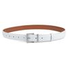 Minimalist White PU Leather Belt Women Slim Fit Alloy Buckle Clean Aesthetic Versatile Office Casual Wear