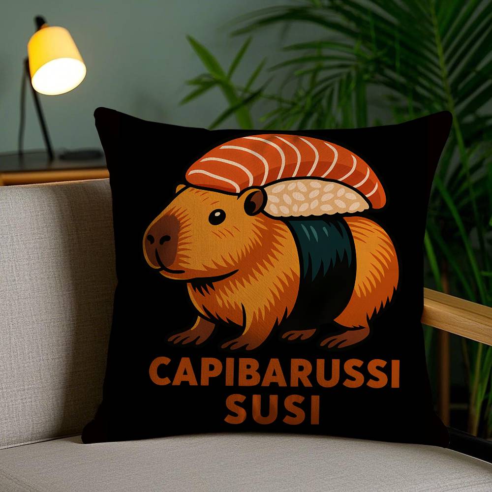 Italian Brain Rot Meme Tralalero Tralala Pillow Case Sofa Short Plush Double-sided HD Printing Room Home Office Cushion Cover