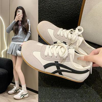 Fashion Forrest Gump Shoes Flat Bottom Breathable New Retro Mesh Versatile German Training Casual Sports Board Shoes Women