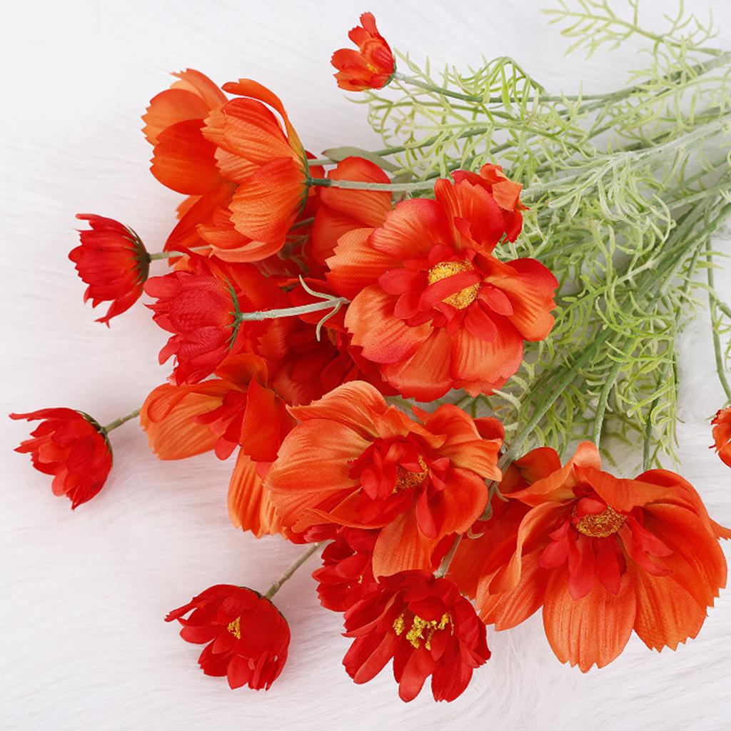 Artificial Cosmos Galsang Flower Long Stem Fade Proof Simulated Silk Cosmos Galsang Flower for Home